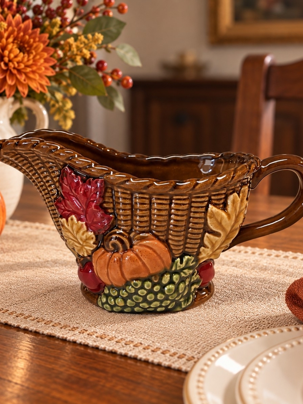 Gravy Boat 20oz Chris Madden Harvest Collection JCP Early 2000s Perfect Con.
